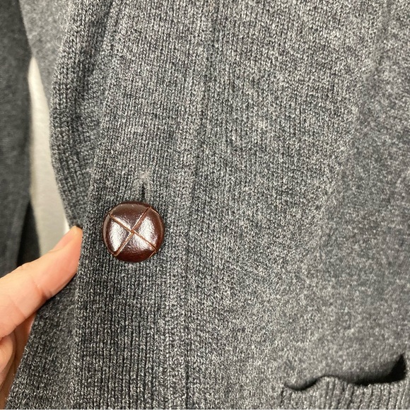 Vintage LL Bean Cardigan Sweater Men’s XL Tall 100% Lambs Wool Pockets Dark Gray - Picture 6 of 14